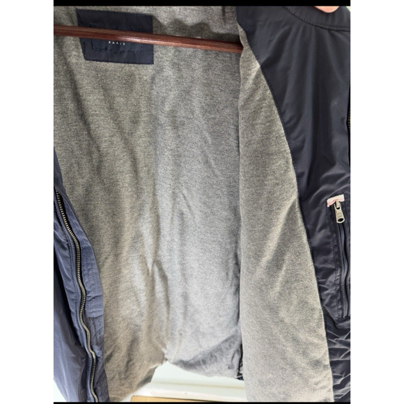 $395 Eden Park Paris Men’s Zip Through Bomber Coat Jacket Navy Quiet Luxury - Picture 9 of 15